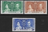 1937 Bahamas SG.146-8 Coronation set 3 values U/M (MNH)