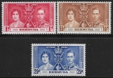 1937 Bermuda  SG.107-9 Coronation set 3 values U/M (MNH)
