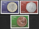 2002 Ireland  SG.1506-8  Introduction of Euro Currency. set 3 values U/M (MNH)