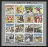 2000 Gibraltar SG.916-31 History of Gibraltar sheetlet of 16 values U/M (MNH)