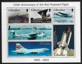 2003  Gibraltar  MS.1051. Centenary of Powered Flight  mini sheet. U/M (MNH)
