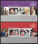 2006  Gibraltar  MS.1160.  80th Birthday of Queen Elizabet II.  mini sheets (2). U/M (MNH)