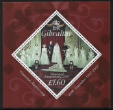 2007  Gibraltar  MS.1200 Diamond Wedding   mini sheet. U/M (MNH)