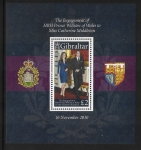 2011  Gibraltar  MS.1380.  Royal Engagement  mini sheet. U/M (MNH)