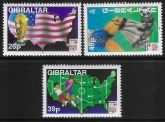 1994  Gibraltar  SG.721-3 World Cup Football Championship   set 3 values  U/M (MNH)