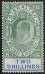 1903 Gibraltar SG.52  2/- green and blue Mounted Mint