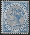 1886  Gibraltar SG.11 2½d blue mounted mint