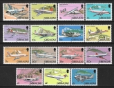 1982  Gibraltar  SG.460-74  Aircraft  set 15 values U/M (MNH)