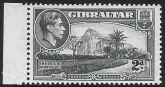 1943 Gibraltar  SG.124b   2d grey  perf 13  s/ways wmk.  U/M (MNH)