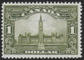 1929 Canada SG.285  $1 olive green.  Parliament Buildings Ottawa u/m (MNH)
