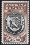 1933 Falkland Islands.  SG.137 10/- black and chestnut  - KGV Centenary. U/M (MNH).
