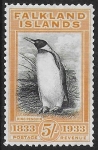 1933 Falkland Islands.  SG.136 5/- black and yellow  - KGV Centenary. U/M (MNH).