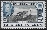 1948 Falkland Islands.  SG.152  2½d  black and blue.  U/M (MNH)