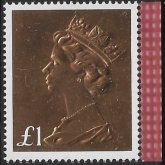 U3966 £1 gold embossed printed in Litho from booklet. U/M (MNH)