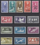 1971 South Georgia  - definitive set of 14 values  overprinted decimal currency SG.18/31 u/m (MNH)
