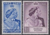 1948 Falkland Islands  Royal Silver Wedding SG.166/7 MNH