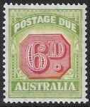 1938 Australia SG. D117 6d carmine & green -  post due M/M