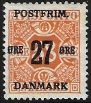 1918 Denmark SG.204  27ö on  38ö  orange  U/M (MNH)