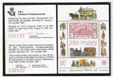 1987 Denmark  MS.852 & addmission ticket 'Hafnia 87' U/M (MNH) cat val. £38