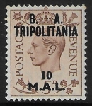 SG.T20 Tripolitania  10L on 5d brown. mounted mint