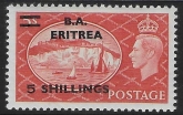 SG.E31  Eritrea  B.A. 5s on 5s. red  lightly mounted mint.