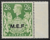 SG. M19 Middle East Forces (MEF)  2s 6d yellow green.  U/M (MNH)