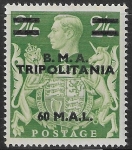 SG.T11 Tripolitania B.M.A. 60L on 2s6d yellow-green . U/M (MNH)