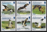 2002 Alderney  A.185-90  Migrating Birds (1st series) Raptors. U/M (MNH)