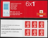 MB12c   6 x 1st vermilion. containing sg U3024 (code MSIL  M15L) new Tel. no. Walsall .