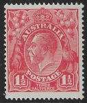 1924 Australia SG. 77c 1½d scarlet 'RAL'  of Australia thin