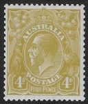 1929  Australia  SG.102  4d yellow-olive mounted mint