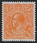 1933  Australia.  SG.124   KGV ½d  orange U/M (MNH)