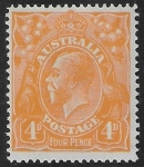 1915  Australia  SG.22a 4d yellow orange U/M (MNH).