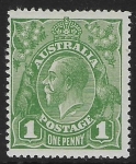 1924  Australia  SG.83c 1d sage green. variety 'flaw under neck'. mounted mint.