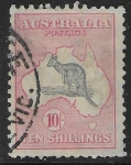1932  Australia  SG.136  10/- grey & pink.  used.