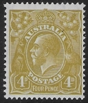 1933  Australia  SG.129 4d yellow-olive  U/M (MNH)