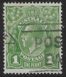 1924  Australia  SG.76d 1d sage green. variety 'RA joined'  used