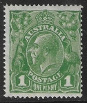 1926  Australia  SG.86c  1d sage green. variety 'Flaw under neck' U/M (MNH)