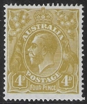 1928  Australia  SG.91  4d yellow-olive. mounted mint