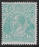 1920  Australia  SG.66a   1/4d  dull green-blue. mounted mint