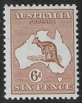 1929  Australia  SG.107   6d chestnut.   mounted mint.