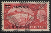 1951 Kuwait  SG.91  5r on 5/- red .  used