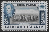 1941 Falkland Islands SG.153  3d black and blue.  U/M (MNH)