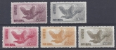 1950 Japan SG.575-9 Pheasants . 'AIR'  set 5 values U/M (MNH) cat. val £335.00