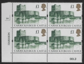 UK6 (SG.1611r) Re-Engraved £1  cylinder Block of 4 cylinder 3H Harrison  U/M (MNH)