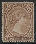 1878 Falkland Islands - SG.4 1/- bistre-brown. no wmk. (mounted mint