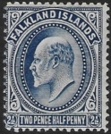 1911 Falkland Islands.  SG.46b  2½d deep blue.  lightly M/M