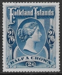 1898  Falkland Islands  SG.41  2/6d deep blue . U/M (MNH)