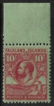 1929 Falkland Islands - SG.125 10/- carmine/emerald.  U/M (MNH).
