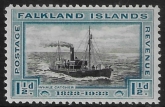 1933 Falkland Islands.  SG.129  1½d black & blue. mounted mint.